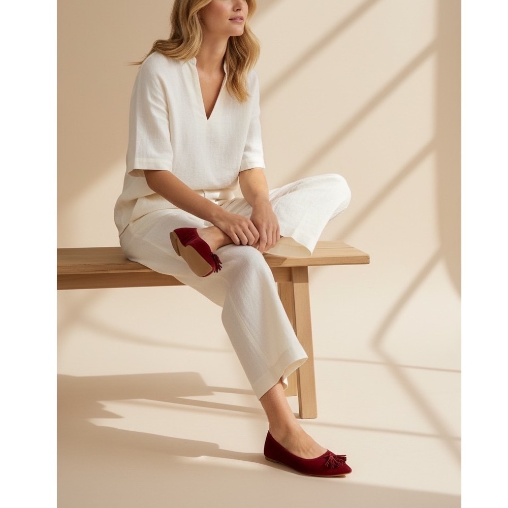 J Crew Lottie Flats Pointy Toe w/ Tassels Suede  | J Crew Shoes | Leather | 7.5 - Picture 2 of 10